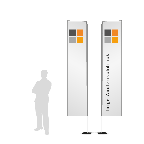 Beachflag Rechteck Austauschdruck | Large (400 cm) | beidseitig bedruckt