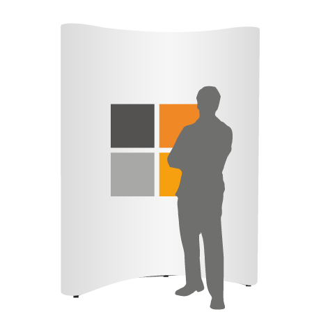 Pop-Up Faltwand | 2 x 3 Felder gebogen | einseitig bedruckt