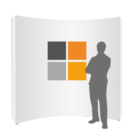 Textilfaltwand | 3 x 3 Felder gebogen | einseitig bedruckt