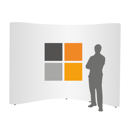 Pop-Up Faltwand | 4 x 3 Felder gebogen | einseitig bedruckt