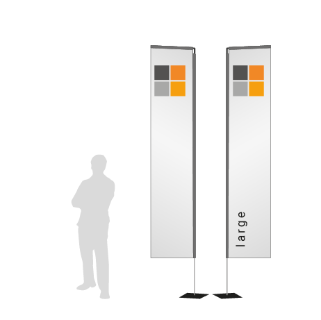 Beachflag Rechteck und Lampion