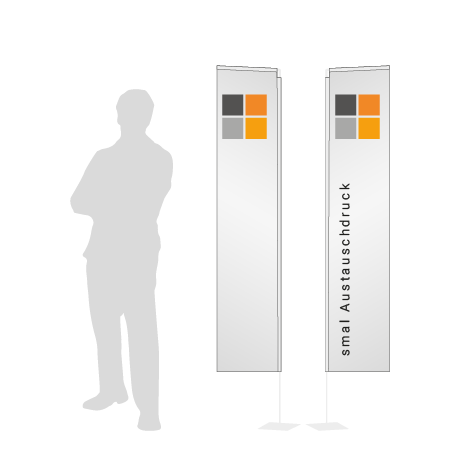 Beachflag Rechteck Austauschdruck | Small (200 cm) | beidseitig bedruckt