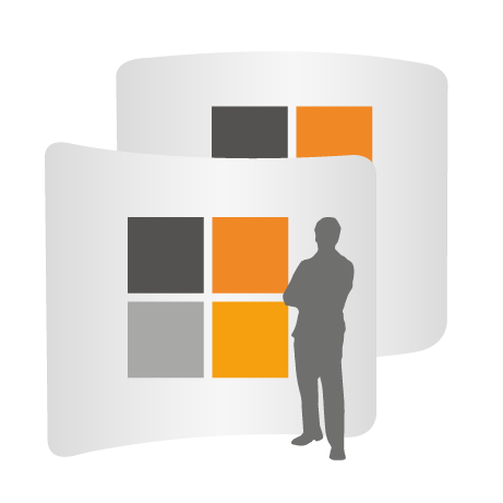 Textilwand ALU | 300er gebogen | beidseitig bedruckt