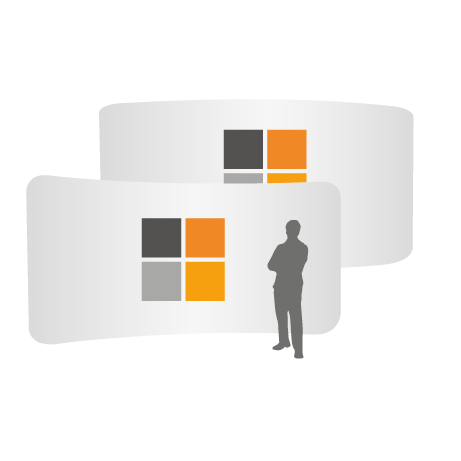 Textilwand ALU | 600er gebogen | beidseitig bedruckt