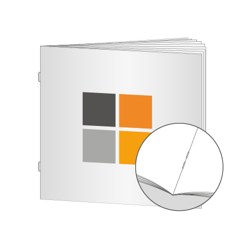 Broschüren Drahtheftung Quadrat