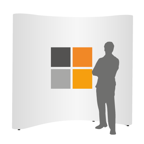 Pop-Up Faltwand | 3 x 3 Felder gebogen | einseitig bedruckt