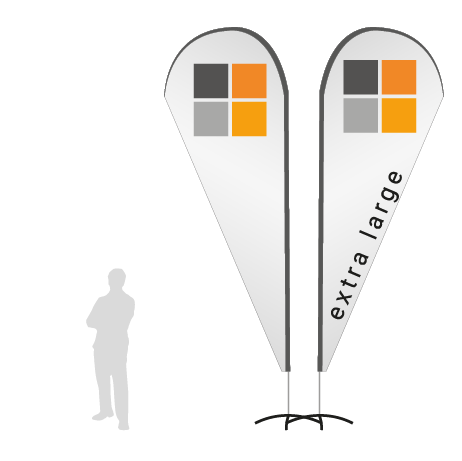 Beachflag Drop | Extra Large (466 cm) | beidseitig bedruckt