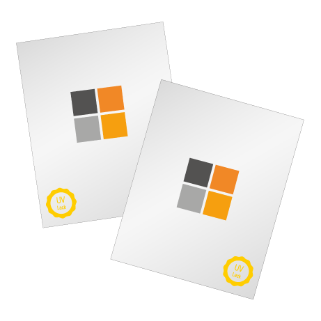 Flyer mit vollflächigem UV-Lack beidseitig