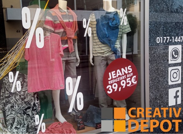 Schaufensterfolien Monomer - weiß und transparent