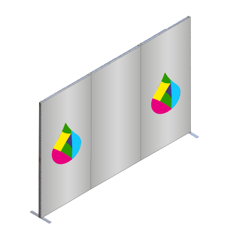 FASTFRAME™ gerade Wand | 3 Module | mit Druck