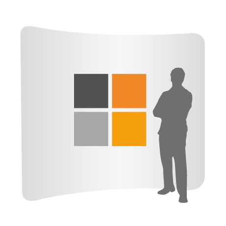 Textilwand ALU | 300er gebogen | einseitig bedruckt