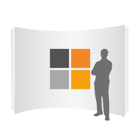 Textilfaltwand | 4 x 3 Felder gebogen | einseitig bedruckt