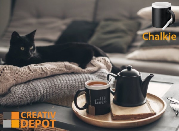 "Chalky" - Tasse aus Keramik incl. Kreide, 360 ml