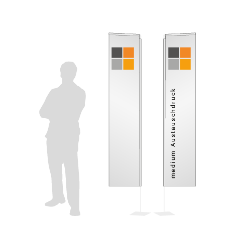 Beachflag Rechteck Austauschdruck | Medium (300 cm) | beidseitig bedruckt